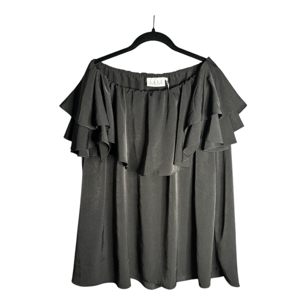 MLM Black Sleeveless Off Shoulder Ruffle Top XS